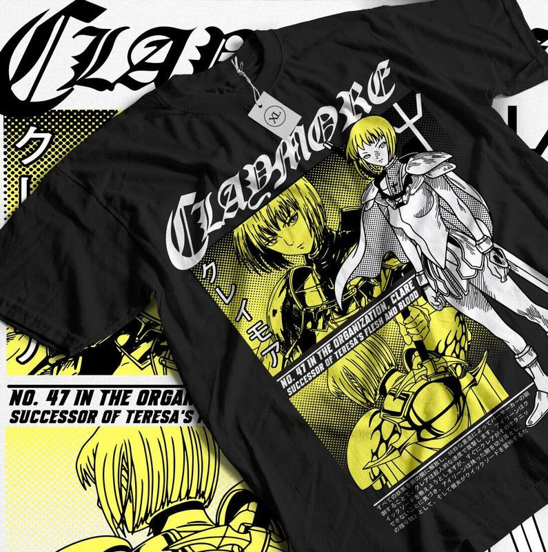 Claymore Clare T-Shirt S-4XL Kawaii Funny Girl Anime Manga Gift Shirt Tshirt S-4XLs Hoodie, Sweatshirt | HypeCrazeTee.com