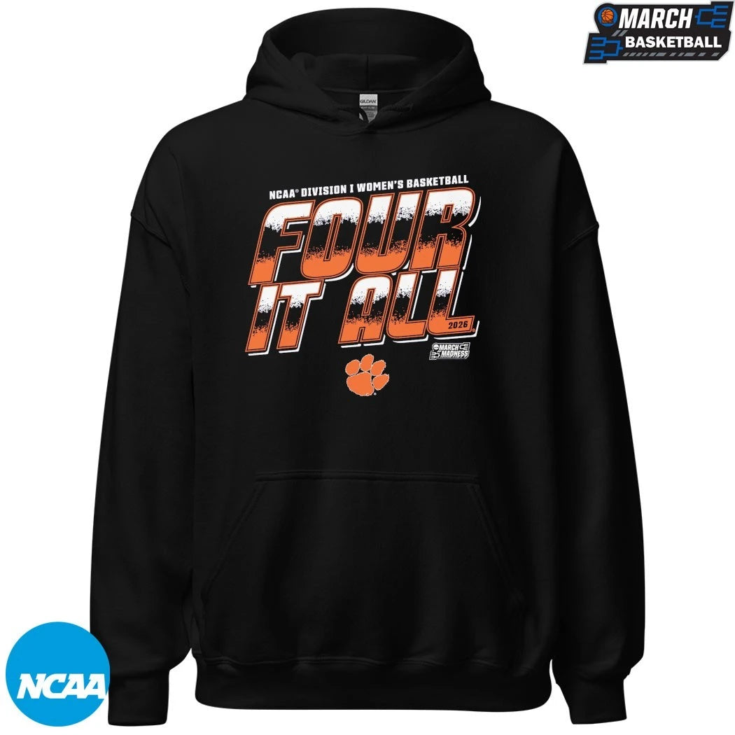 Clemson Tigers Four It All 2026 NCAA Women’s Basketball March Madness T-shirts
