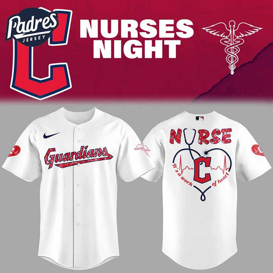 Cleveland Guardians Baseball White Jersey Outfit For Nurses Night 2025 - Padres Jersey Oasis: Elevate Your Baseball Style Game