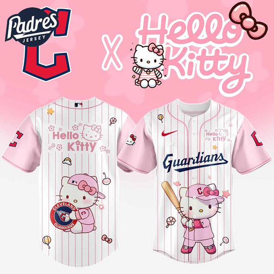 Cleveland Guardians MLB x Hello Kitty New Baseball Jersey - Padres Jersey Oasis: Elevate Your Baseball Style Game