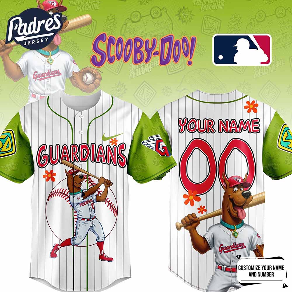 Cleveland Guardians MLB x Scooby Doo Baseball Jersey Outfit - Padres Jersey Oasis: Elevate Your Baseball Style Game