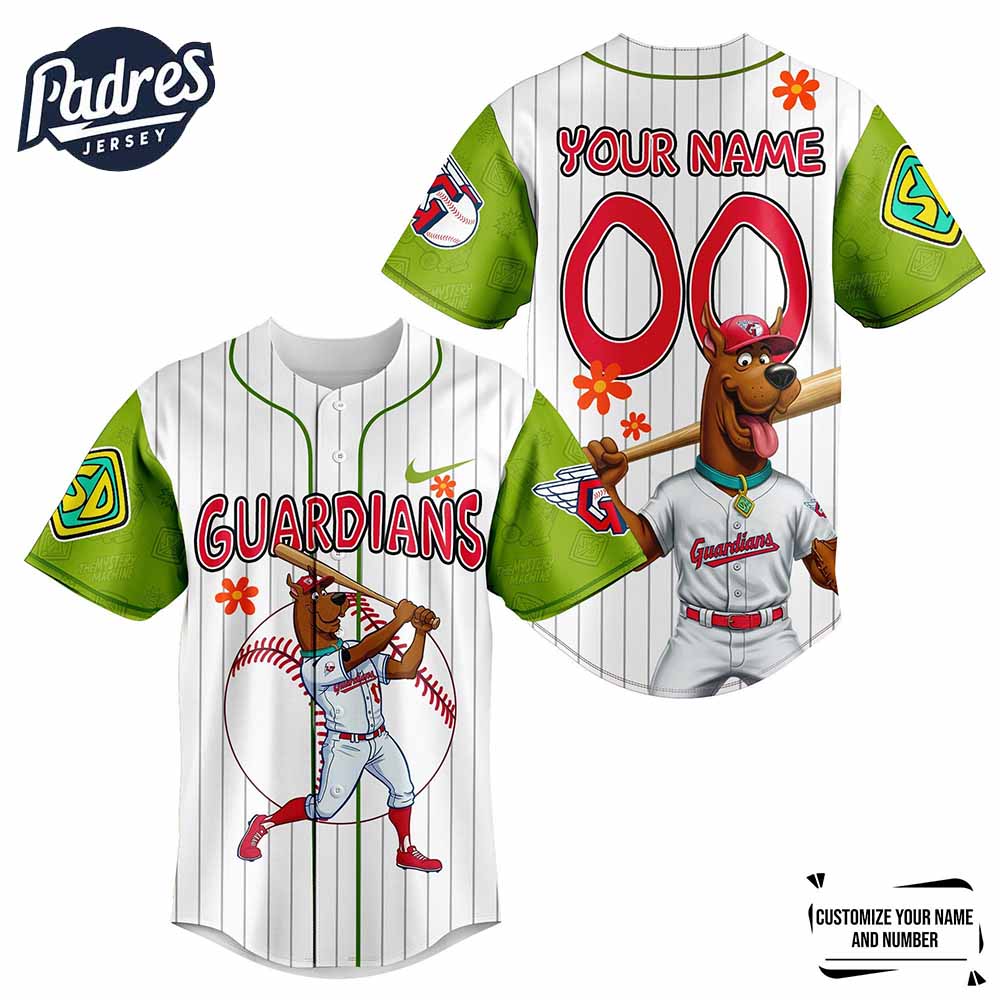 Cleveland Guardians MLB x Scooby Doo Baseball Jersey Outfit - Padres Jersey Oasis: Elevate Your Baseball Style Game