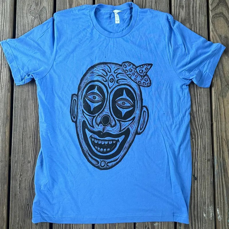 Clown Linoleum Hand-Printed T-Shirt Cotton Menswear Top Graphicsstyle{n002}2 Hoodie, Sweatshirt | HypeCrazeTee.com