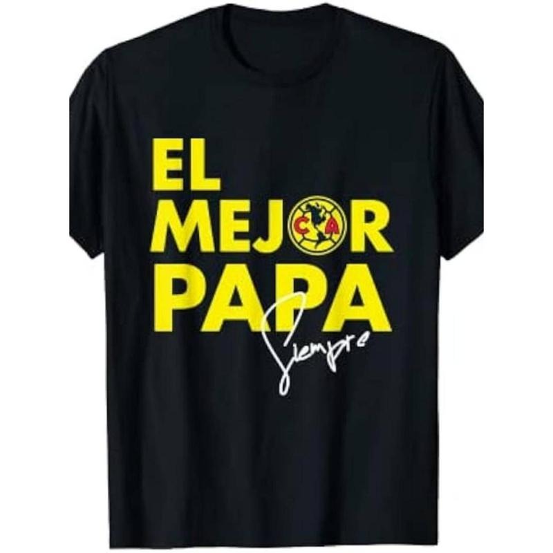 Club America "El Mejor Papa" Men's T-Shirt - 100% Cotton, Casual Crew Neck Hoodie, Sweatshirt | HypeCrazeTee.com
