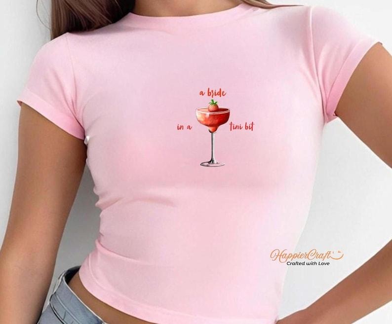Cocktail Bachelorette Party Baby Bachelorette Bride Tini Bit Y2K Baby Bride Shirt Bridal Party Wedding T-Shirts, Hoodie, Sweatshirt