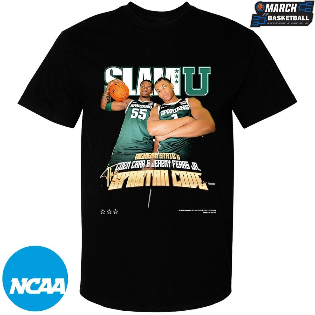 Coen Carr And Jeremy Fears Jr. SlamU Michigan State Spartans The Spartan Code T-shirts