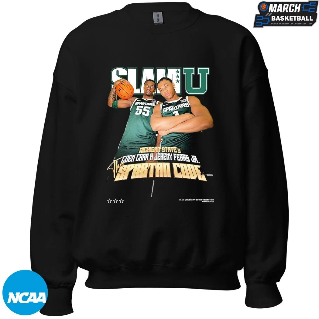 Coen Carr And Jeremy Fears Jr. SlamU Michigan State Spartans The Spartan Code T-shirts