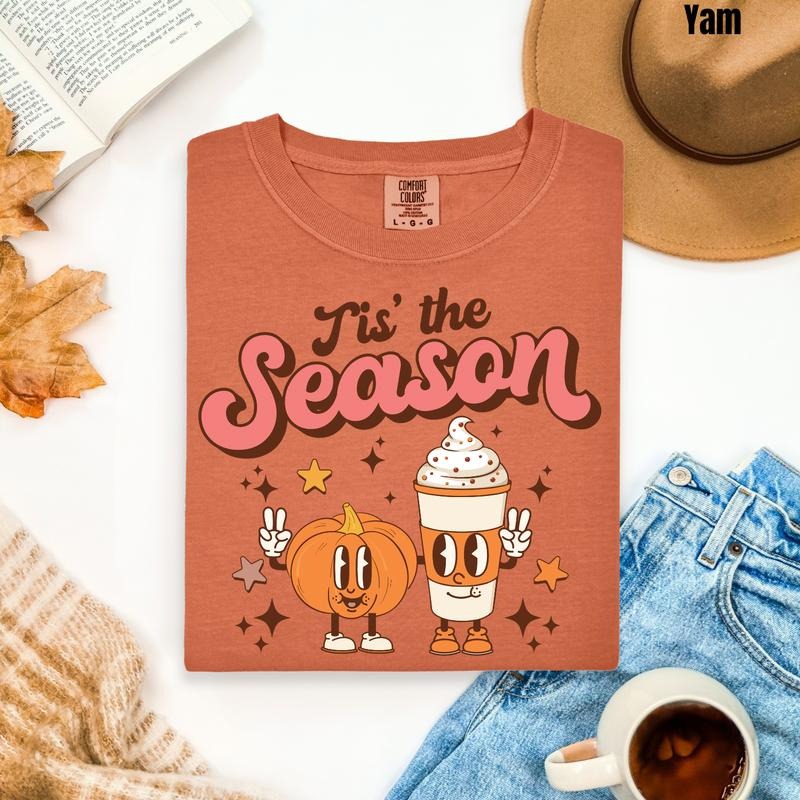 Coffee & Pumpkin Tis The Season Comfort Colors T-Shirt 'NLB' Hoodie, Sweatshirt | HypeCrazeTee.com