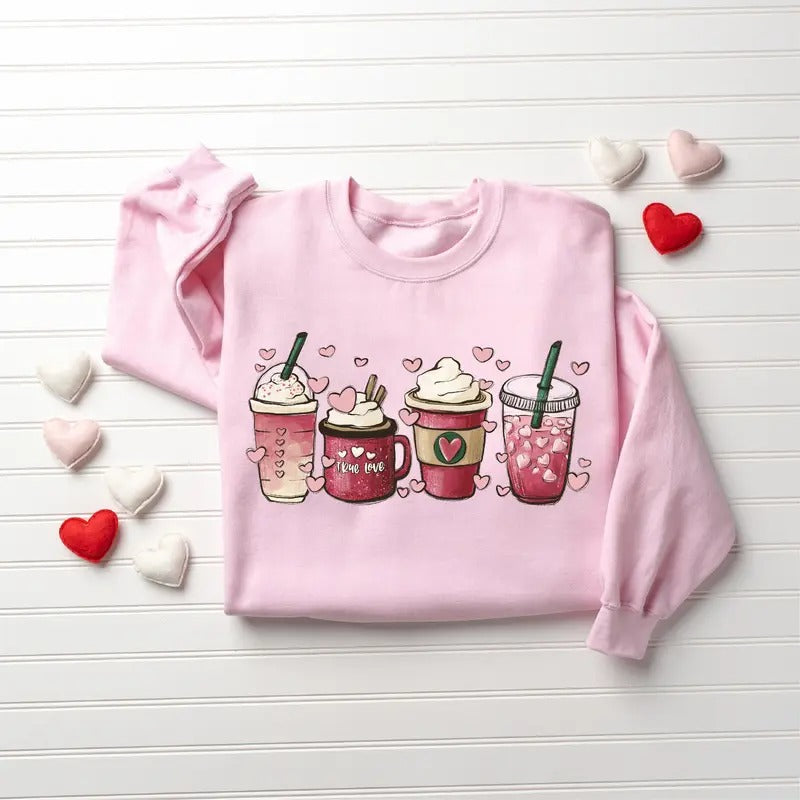 Coffee Sweatshirt for Women, Coffee Sweater, Loose Fit - Fabric T-Shirts, Hoodie | HypeCrazeTee.com