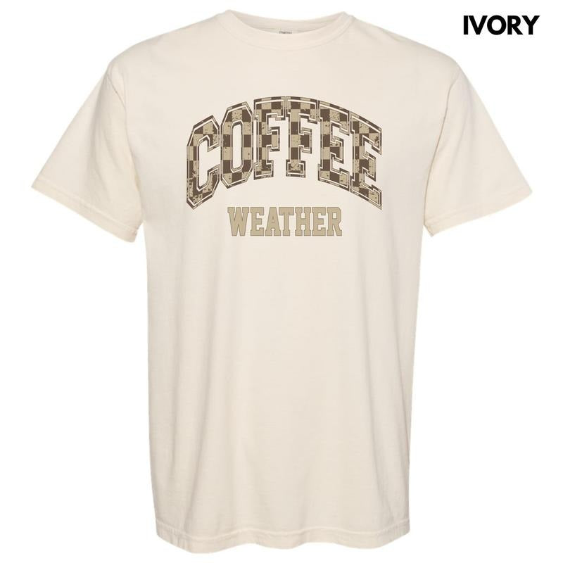 Coffee Weather Checkered Comfort Colors T-Shirt 'NLB' Hoodie, Sweatshirt | HypeCrazeTee.com