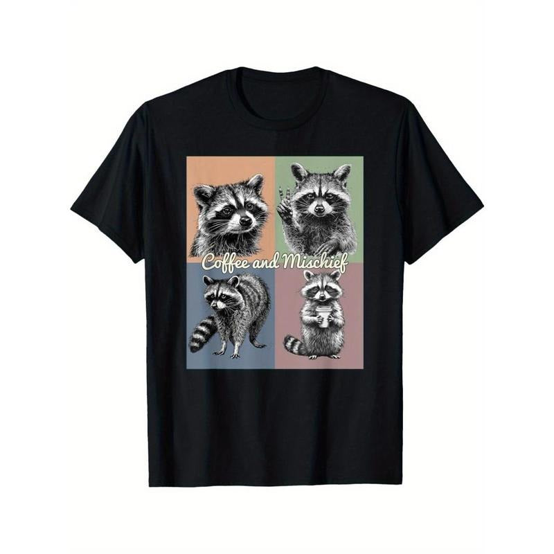 Coffee and Prank Trash Panda Cute Raccoon Men's T-shirt Made in USA Hoodie, Sweatshirt | HypeCrazeTee.com