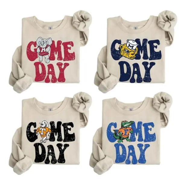 College Mascot Game Day Sweatshirt, Retro NCAA Teams Crewneck T-Shirts, Hoodie | HypeCrazeTee.com