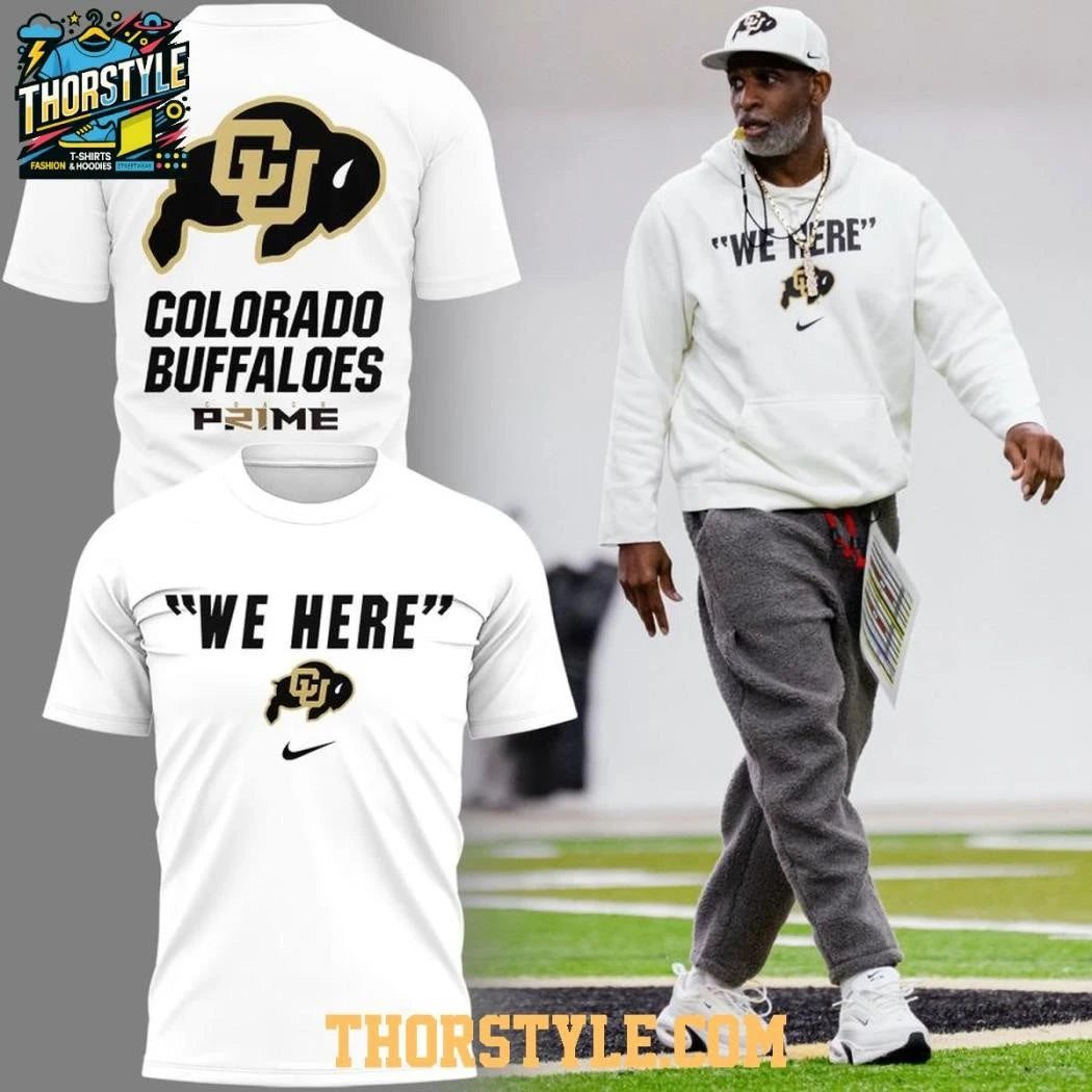 Colorado Buffaloes We Here 2026 New Season All White Shirt