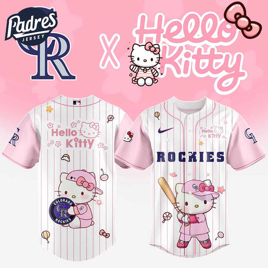 Colorado Rockies MLB x Hello Kitty New Baseball Jersey - Padres Jersey Oasis: Elevate Your Baseball Style Game