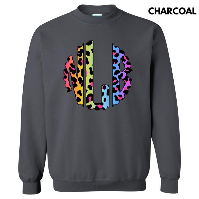 Colorful Cheetah Monogram Sweatshirt 'NLB' T-Shirts, Hoodie | HypeCrazeTee.com
