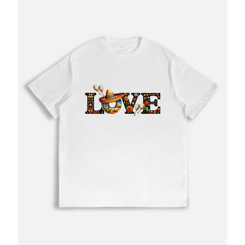 Colorful and Festive T - Shirt with a Mexican Twist: "Love" Hoodie, Sweatshirt | HypeCrazeTee.com