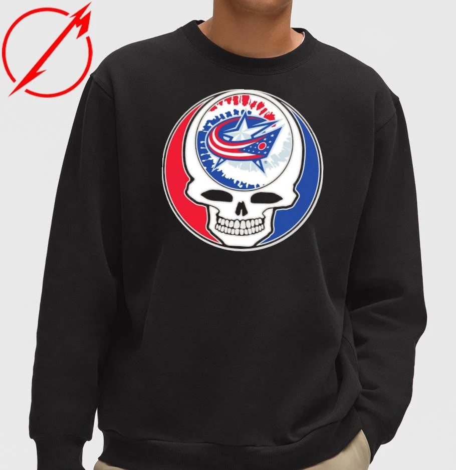 Columbus Blue Jackets X Grateful Dead Skull T-Shirt