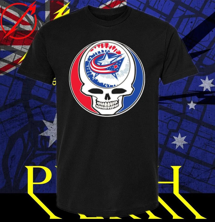 Columbus Blue Jackets X Grateful Dead Skull T-Shirt
