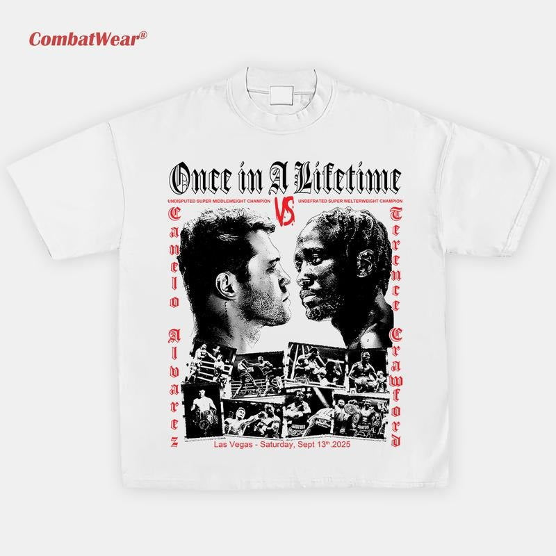 CombatWear Limited CANELO VS CRAWFORD TEE - Short Sleeve Unisex Ultra Cotton T-Shirt for Boxing Fans & Fighters 100%...