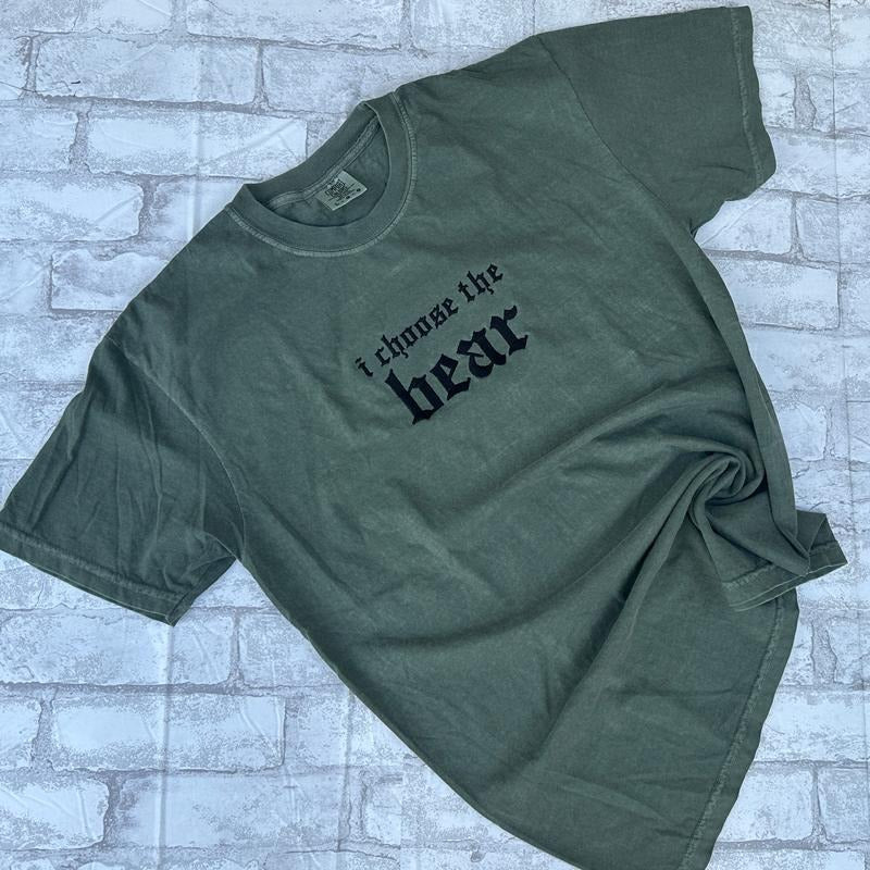 Comfort Colors - I Choose The Bear Embroidered T-shirt Hoodie, Sweatshirt | HypeCrazeTee.com