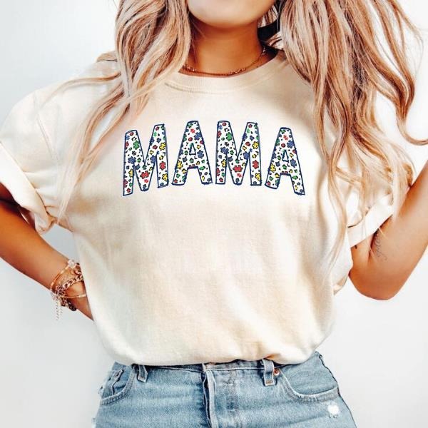 Comfort Colors Autism Mama Shirt, Autism Mom Shirt, Awareness Shirt, Gift for Autism Mom Graphic Tee Streetwear. Hoodie,...