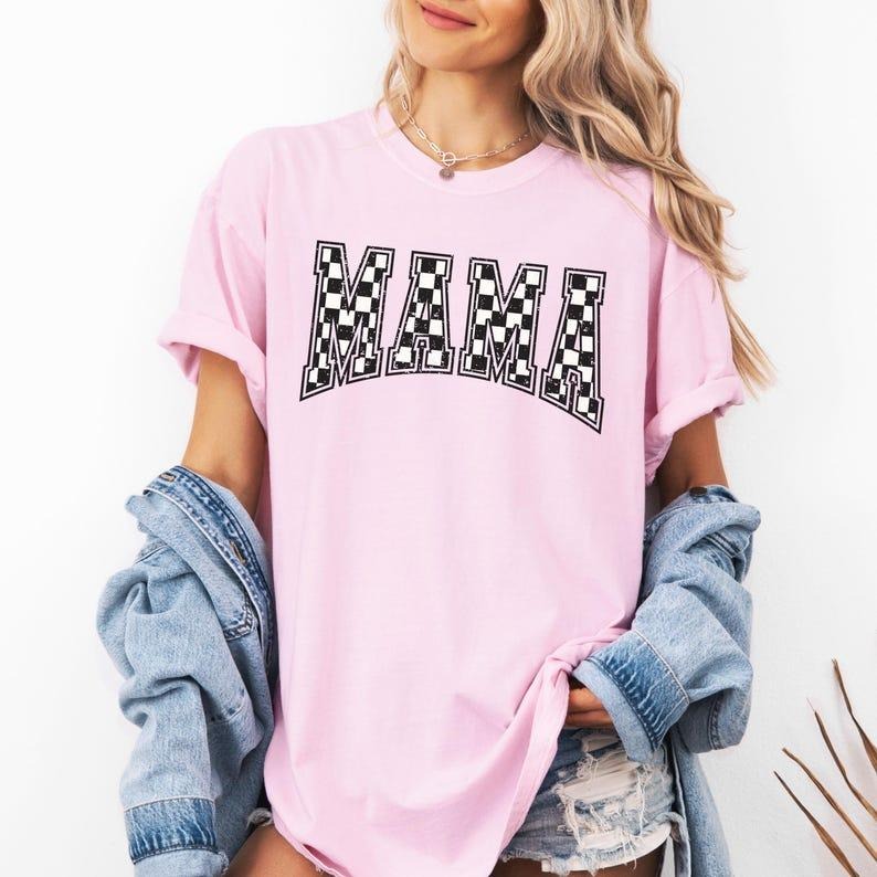 Comfort Colors Checkered Mama Shirt Gift for Mom, Retro Mom Tee, Mother's Day Gift, Vintage Checkered Mama Tshirt Hoodie,...