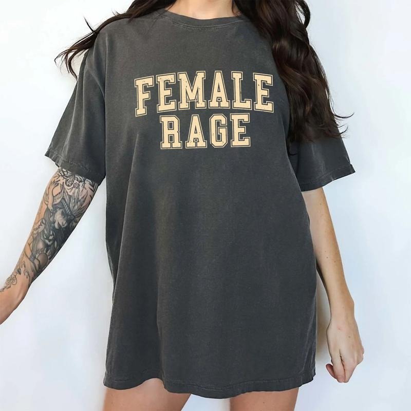 Comfort Colors Female Rage Shirt for Women, Vintage Feminist T-shirt, Women's Rights Tops, Pro-Choice Tshirt, Girl Power...