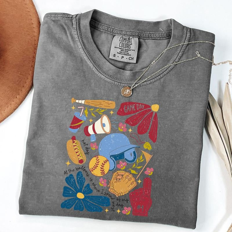 Comfort Colors Game Day Shirt, Soft Ball Shirt, Retro Soft Tshirt, Softball Mom Shirt, Boho Flower Tee Hoodie, Sweatshirt
