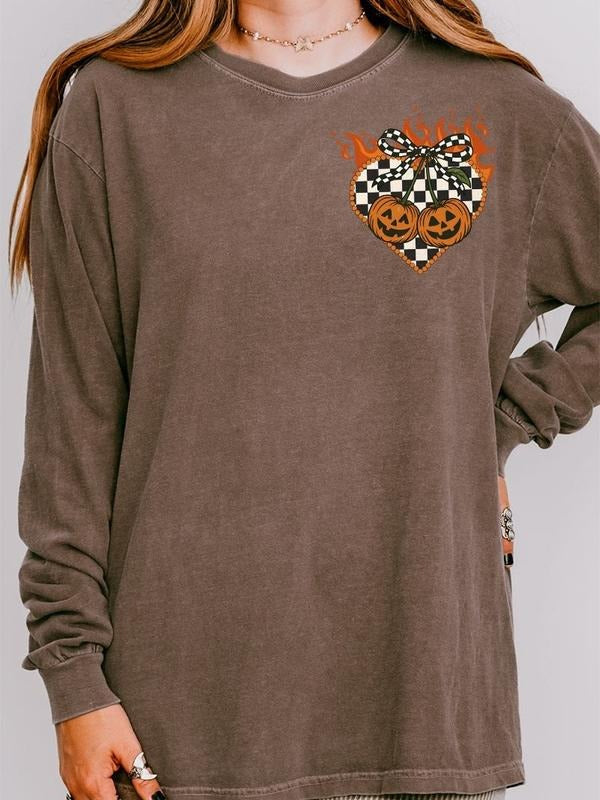 Comfort Colors Halloween Outlaw Front & Back Design Heavyweight Long T-Shirt in Garment-Dyed Cotton for All Seasons...