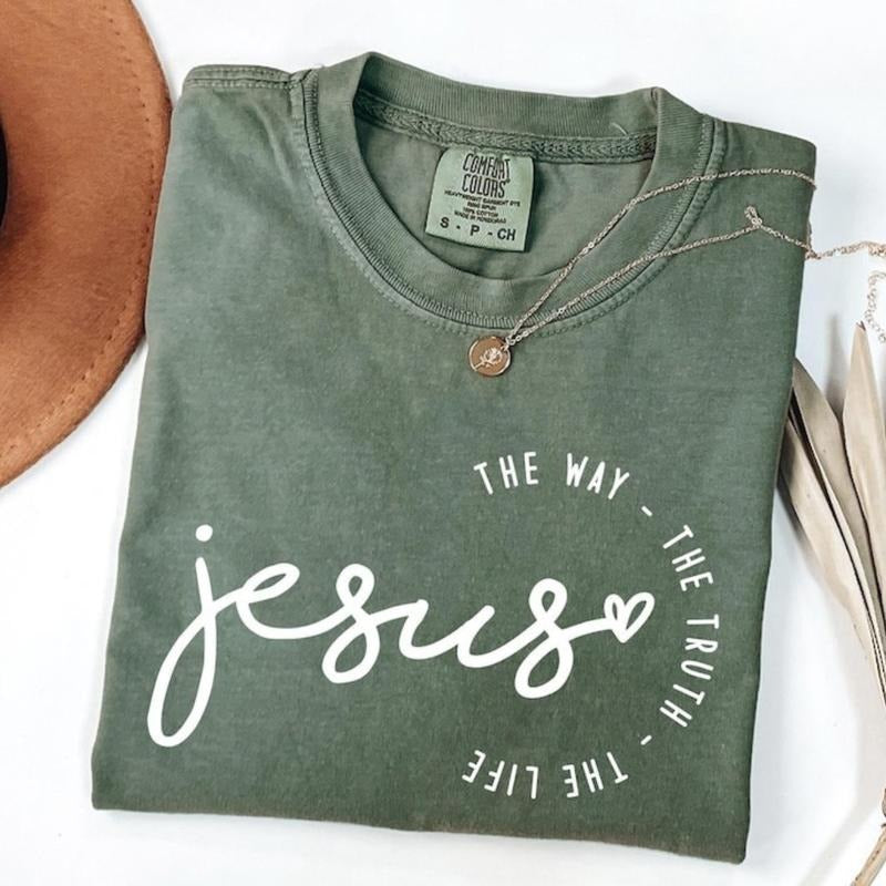 Comfort Colors Jesus The Way The Truth The Life Shirt for Women , Christian Shirt for Women ,Christian Tshirt,Jesus Tee...