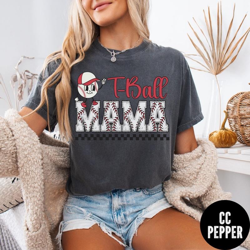 Comfort Colors T-Ball Mama Shirt, T-ball Mom T-Shirt, Mother's Day Gift, T-ball Mom Tee Hoodie, Sweatshirt | HypeCrazeTee.com