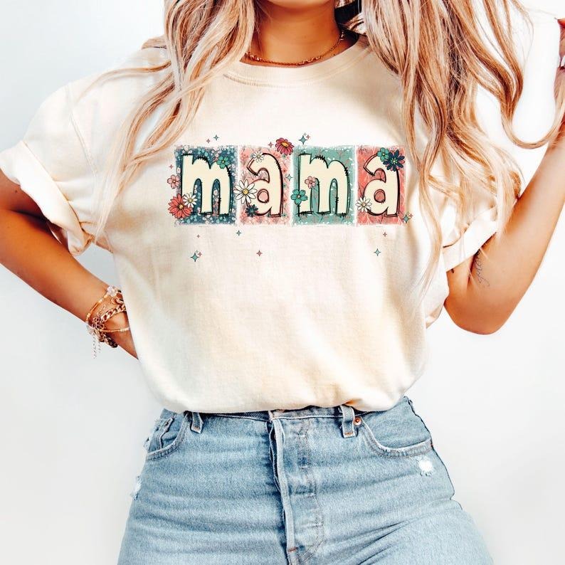 Comfort Colors Vintage Mama T-Shirt, Floral Mama Shirt, Boho Mama T-Shirt, Mother's Day Gift, Mom Gift Hoodie, Sweatshirt