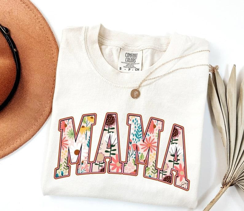 Comfort Colors Vintage floral Mama t-shirt, Mama T-Shirt, Strong Woman Shirt, Gift For Mothers Daystyle{n002}2 Hoodie,...