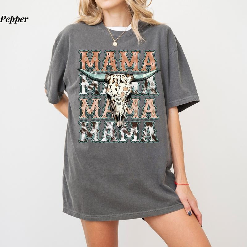 Comfort Colors Western Mama T-Shirt, Cowgirl Mama Shirt, Country Mom Shirts, Ultra Soft Cotton Tee, Everyday Casual Wear...