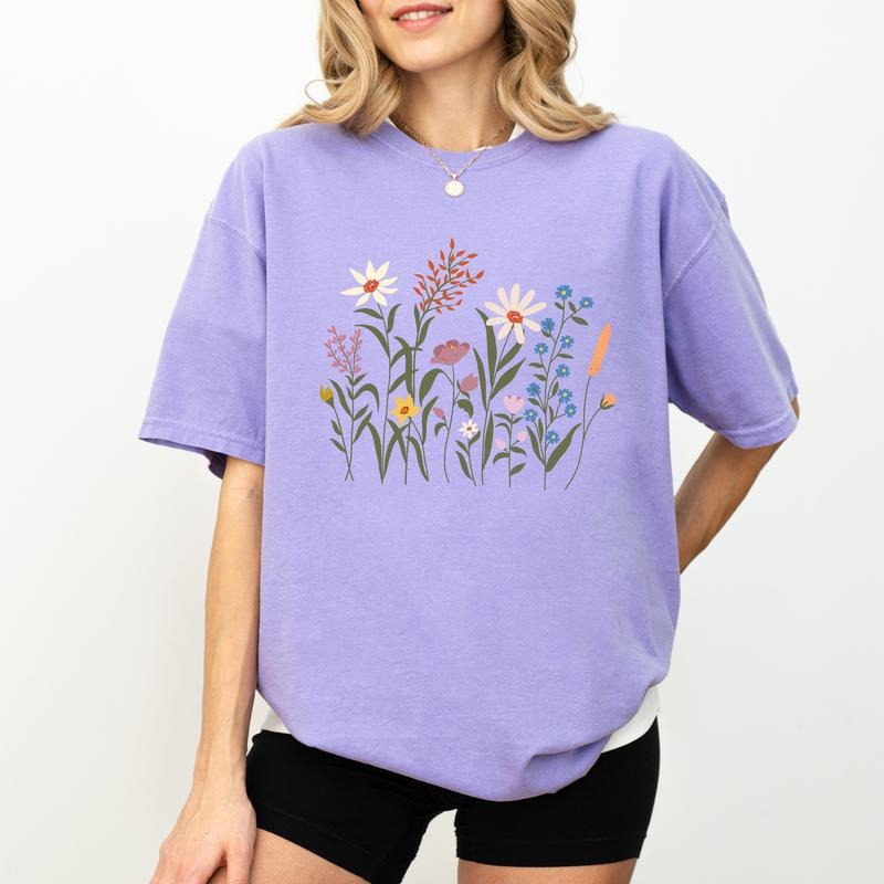 Comfort Colors Wildflower Botany Shirt, Floral T-shirt For Women, Wildflowers Graphic Tee, Flower Crewneck Sweatshirt,...