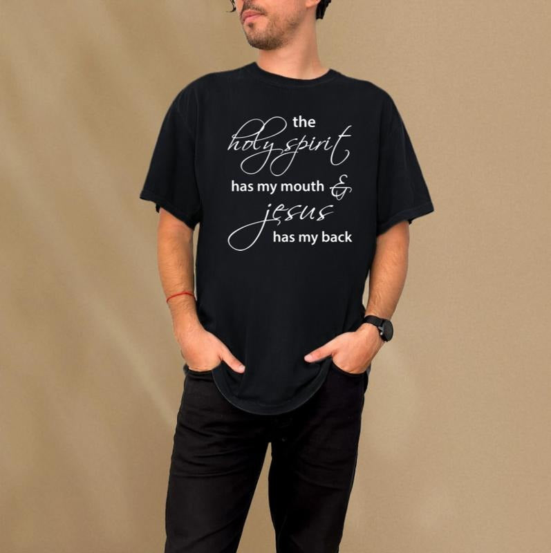 Comfort Fit Christian T-Shirt with Holy Spirit and Jesus Words Hoodie, Sweatshirt | HypeCrazeTee.com