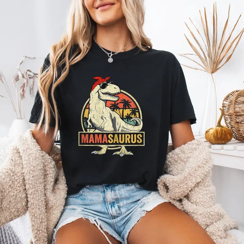 Comfort Tshirt Mamasaurus T Rex Dinosaur Funny Mother's Day Gifts Mom Mommy Unisex Adult Classic Fit Hoodie, Sweatshirt