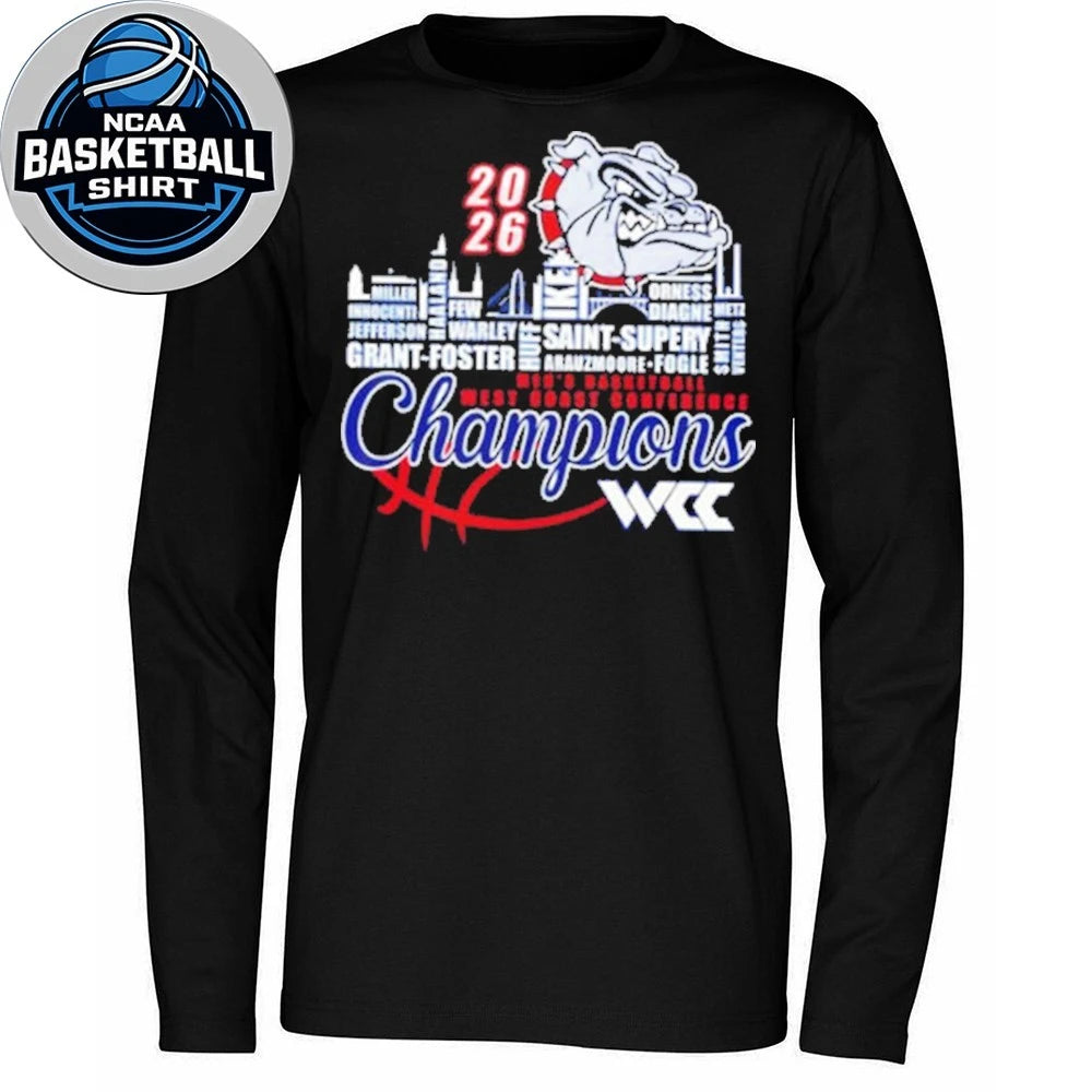 Congrats Gonzaga Bulldogs Champions 2026 WCC Men’s Basketball Mascot And Logo Shirt