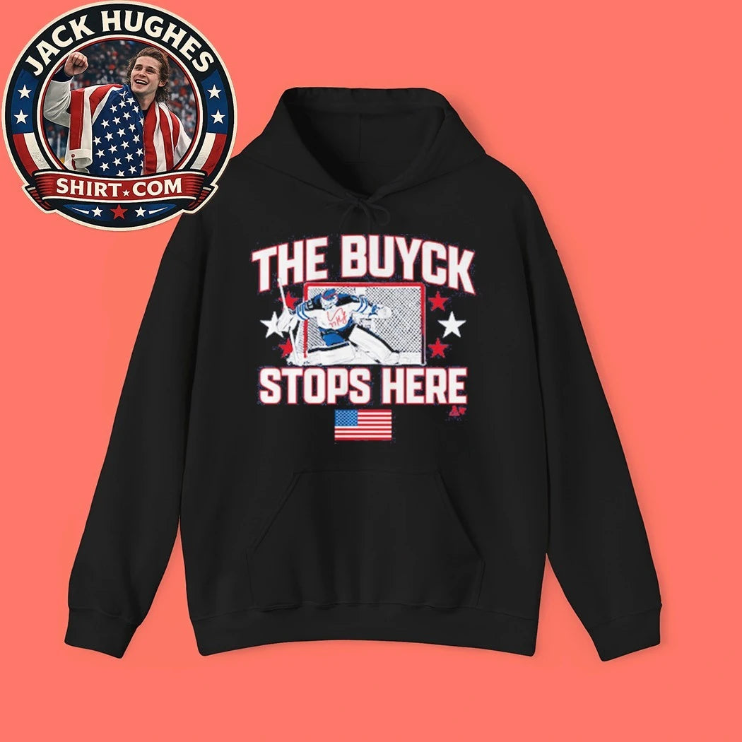 Connor Hellebuyck The Buyck Stops Here USA Flag Shirt