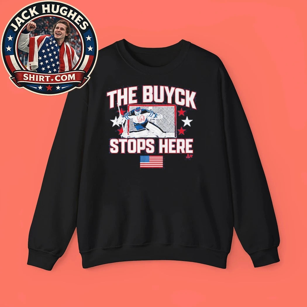 Connor Hellebuyck The Buyck Stops Here USA Flag Shirt