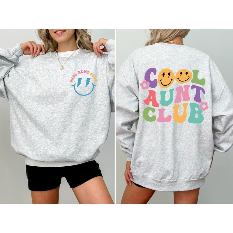 Cool Aunt Club Front And Back Print Sweatshirt T-Shirts, Hoodie | HypeCrazeTee.com
