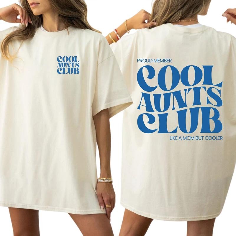 Cool Aunts Club Shirt, Cool Aunt Graphic Printed T-shirt, Promoted To Aunt Shirt, Future Aunt Gifts, Sister Gifts, New...