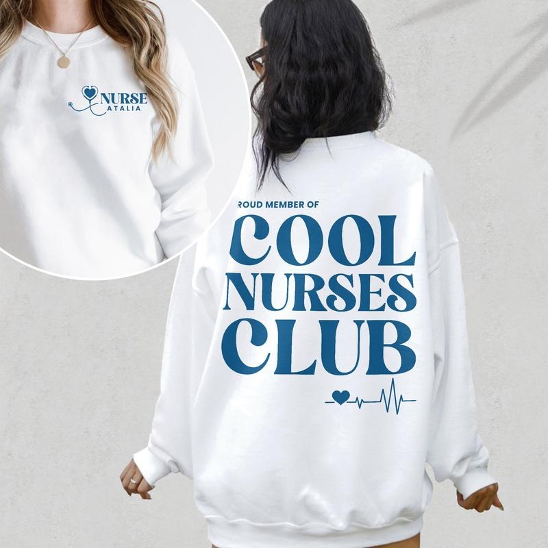 Cool Nurses Club Sweatshirt, Emergency Department Crewneck, Nurse Appreciation Sweaters, Registered Nurse Casual...