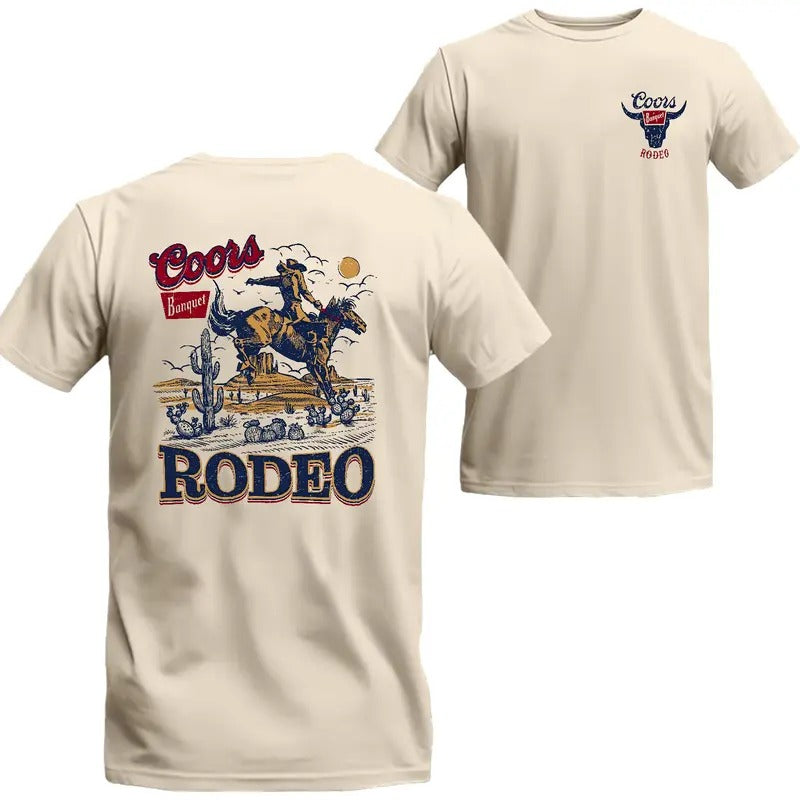 Coor Banqet Rodeo Cowboy T-Shirt Sweatshirt Hoodie, 2 Sided Graphic Printed Unisex Classic Comfort Cotton T-Shirt...