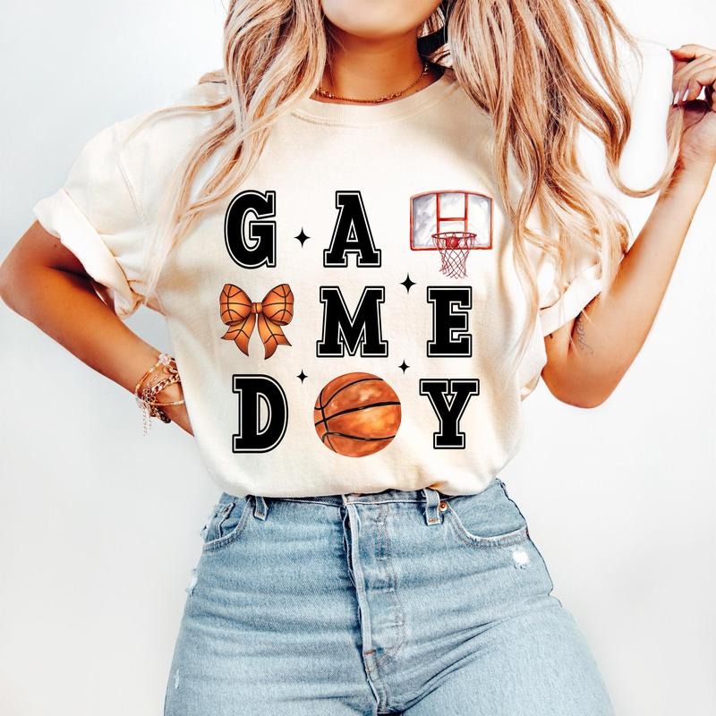 Coquette Basketball T-Shirt, Game Day T-Shirt, Basketball Mom T-Shirt, Basketball Shirt Basketball Mama T-Shirt, Retro...