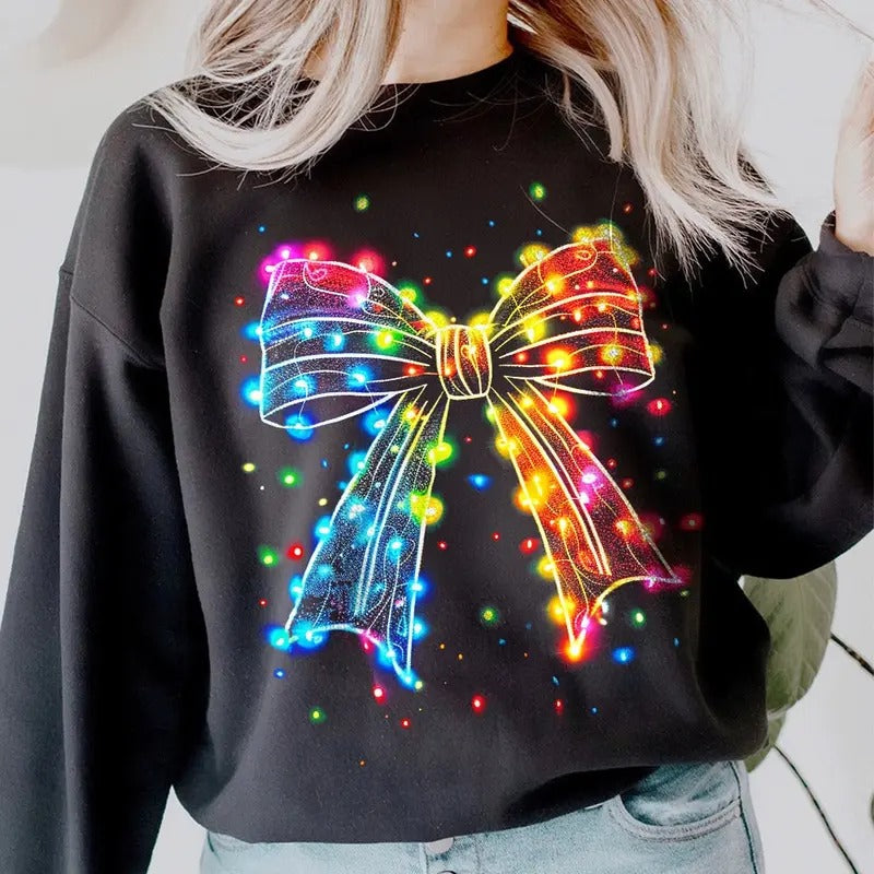 Coquette Bows  Christmas Shirt, World Tour Xmas Tee, Christmas Light Coquette Bow,Christmas , Christmas Gift Holiday...