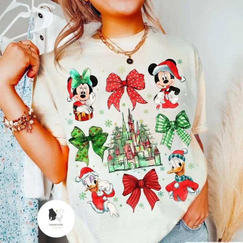 Coquette Bows and Friends Christmas Sweatshirt Tshirt, Xmas Family Matching shirts, Very Merry Christmas Shirt Hoodie