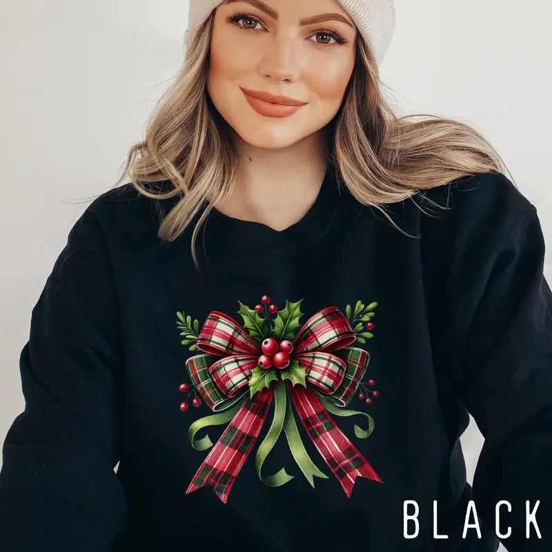 Coquette Bow Cute Winter Party Shirt Retro Christmasstyle{N002}2 T-Shirts, Hoodie, Sweatshirt
