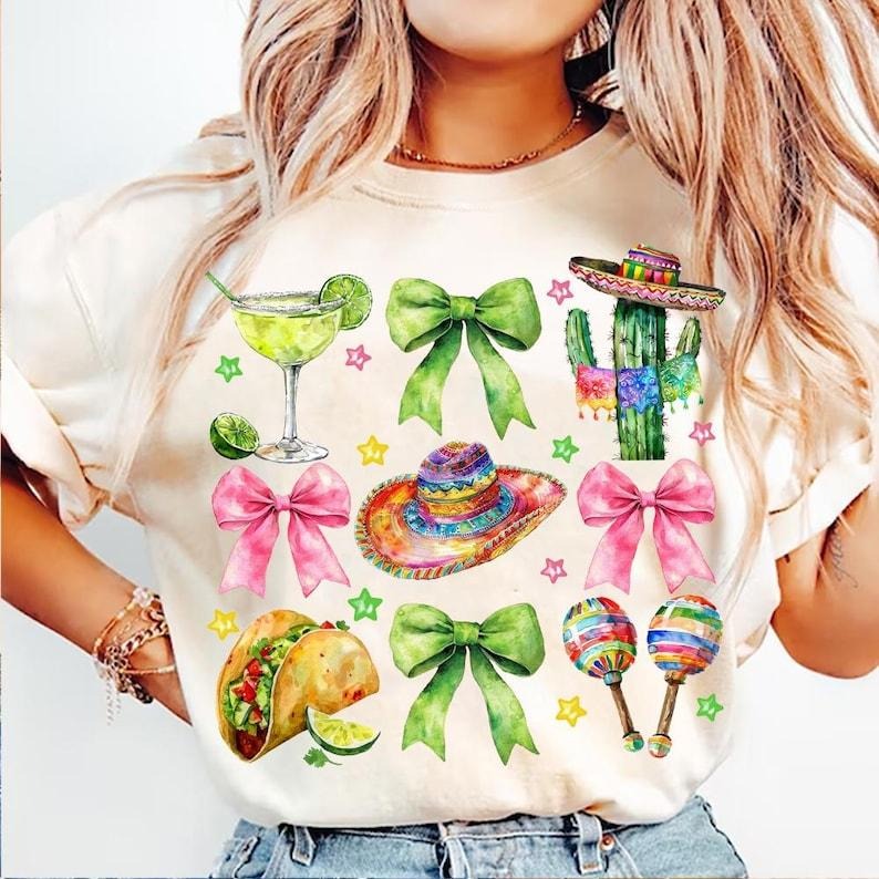 Coquette Cinco De Mayo Preppy Fiesta Mexican Tequila Margarita T-Shirt Hoodie, Sweatshirt | HypeCrazeTee.com