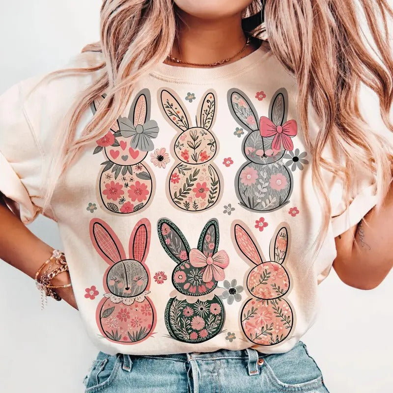 Coquette Easter Bunny Floral DTF Transfers - THIS IS NOT A SHIRT Hoodie, Sweatshirt | HypeCrazeTee.com